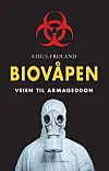 Bokplakat med biohazardsymbol, gul tittel og person i hvit vernedrakt med gassmaske.